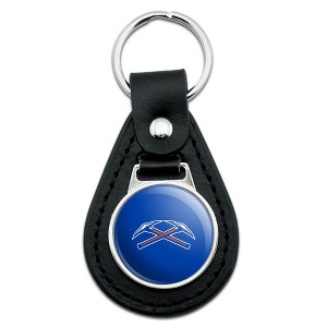 University of Wisconsin Platteville Primary Logo Black Leather Keychain - 1 of 4