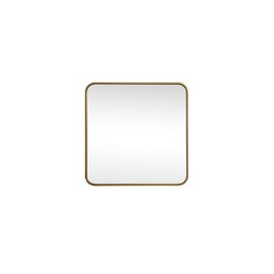 Elegant Lighting Soft corner metal square mirror 24x24 inch in Brass - 1 of 4