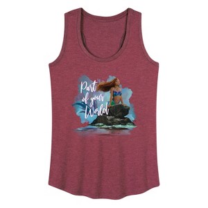 Women's Disney Part Of Your World Graphic Racerback Tank - Heather Burgundy - X-Large - 1 of 4