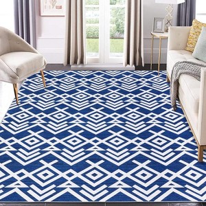 Geometric Area Rugs,Modern Washable Rugs for Living Room,Ultra-Thin Low Pile Large Carpet for Bedroom,Stain Resistant Non Slip - 1 of 4