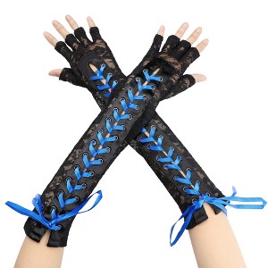 INSPIRE CHIC Women's Lace Up Half Finger Gloves - 1 of 4