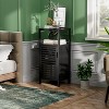 Dcolora Bamboo Bathroom Storage Cabinet, 4 Tier Small White Floor Cabinet with Single Door - 2 of 4