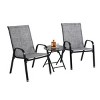 3 Patio Seating Set,Outdoor Camping Chairs With Breathable Textilene Fabric Set Of 2,Folding Table With Metal Table Top -The Pop Home - 2 of 4