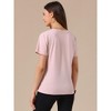 INSPIRE CHIC Women's Short Sleeve Crew Neck Line Decor Lightweight Stretchy Summer Blouses - 3 of 4