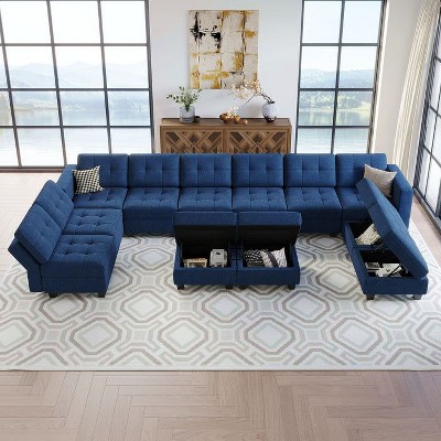 Belffin Modular Weave Sofa with Storage Seat (12 Seats + 10 Sides)