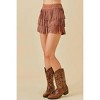 Women's Western Rhinestone Trim Stud Fringe Suede Short - Mainstrip - 3 of 4
