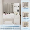 Makeup Vanity with Mirror Vanity Table with Hair Dryer Holder Storage Drawers and Shelves with Upholstered Stool for Bedroom - 3 of 4