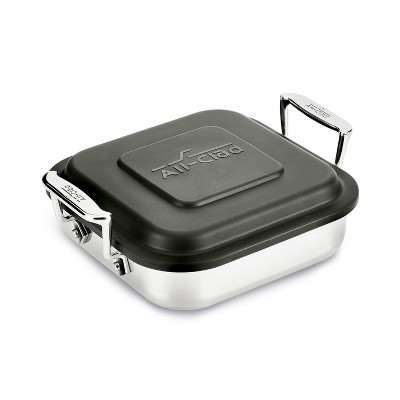 All-Clad 8 Inch Square Baker with Lid, Stainless Steel, Gourmet Accessories