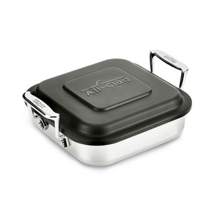 All-Clad 8 Inch Square Baker with Lid, Stainless Steel, Gourmet Accessories - 1 of 4