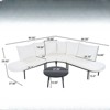 DSVIMOY 5PCS Patio Half- Moon Curved Outdoor Furniture Sofa Set with Coffee Table, Conversation Set for Garden, Beige, 90.55"*27.95"*29.92" - 3 of 4