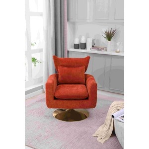 CAVINAS Linen Upholstered Swivel Accent Chair with Wood Frame,Classic Swivel Chair for Bedroom,Reading Room - 1 of 4