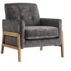 Okak Modern Elegant Tufted Back Upholstered Armchair with Solid Wood Frame,Reading Leisure Chair for Living Rooms,Relaxation Areas,Gray - 2 of 4