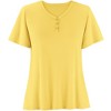 Collections Etc Super Soft V-Neck Henley Short Sleeve Pajama Top - 2 of 4