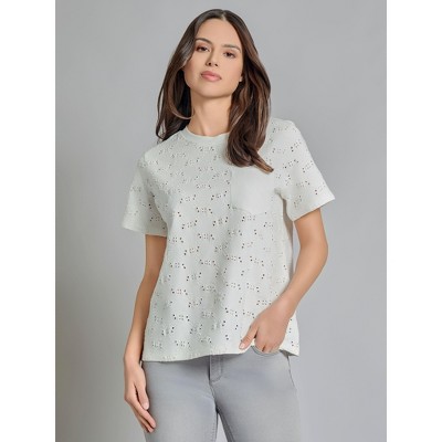 Jones New York Eyelet Pocket Tee