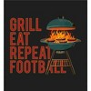Grill, Eat, Repeat, Football Adult Crew Neck Short Sleeve Tee - 2 of 2