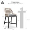 PURPLE LEAF Patio Sunbrella Bar Stools Set of 2 Handwoven Wicker Bar Height Stool Modern Aluminum Outdoor Wicker Barstools with Back and Cushion - 2 of 4