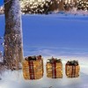 Holiday Living 3-Piece Freestanding LED Rattan Giftboxes Set 11", 9.5", 7.5" - 2 of 4