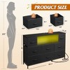 Aoibox Black Dresser TV Stand with 8 Drawers, LED Lights, Charging Station, Open Shelves for Bedroom or Living Room - 3 of 4