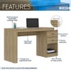 FONTOI Home Office Workstation Computer Desk Writting Table with Drawer Open Storage Study Desk for Living Room, Light Brown, 47.5"* 18.1"*29.6" - 3 of 4