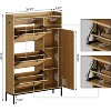 Rattan Shoe Storage Cabinet with 3 Flip Drawers - 2 of 4