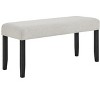 Vynxaria 41.3"W Contemporary Upholstered Dining Bench Light Gray Fabric, Black Finish Legs, Button-Tufted Seat, Standard Height - 4 of 4