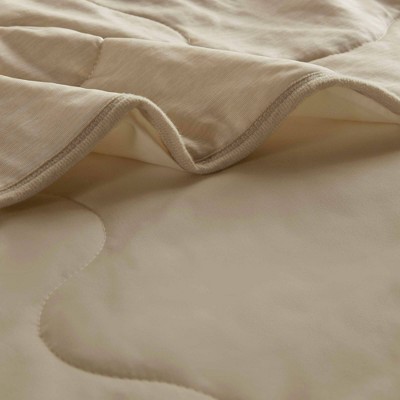 Tan Cooling Touch Lightweight Knit Throw Blanket