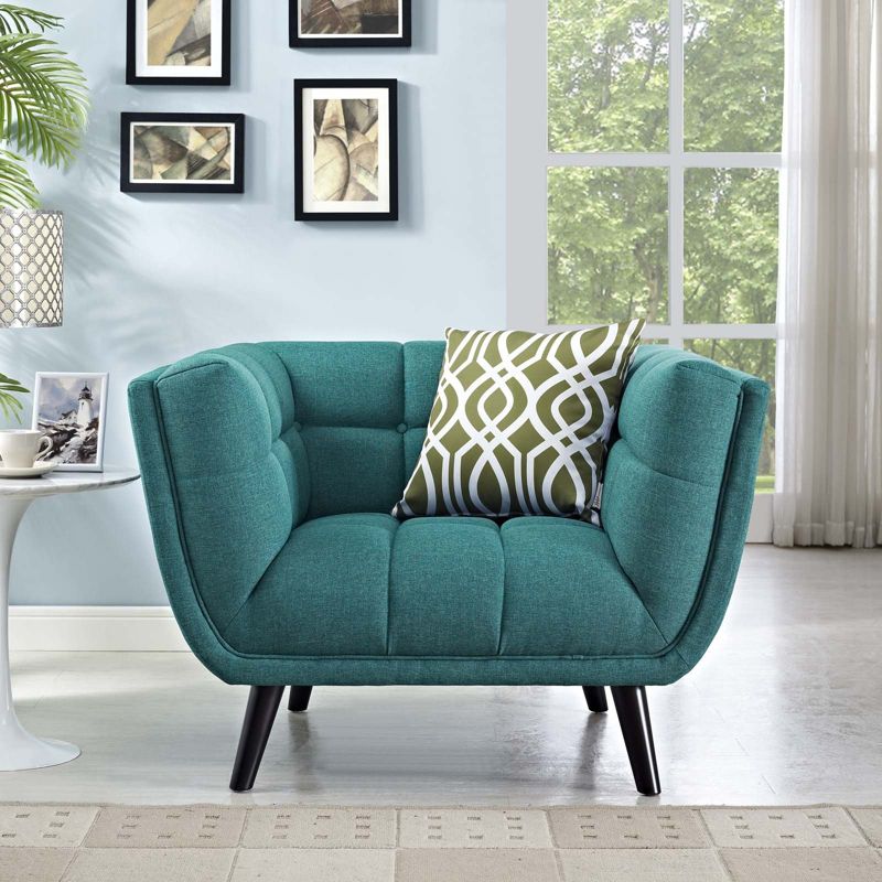Modway Bestow Upholstered Fabric Armchair Teal, 5 of 7