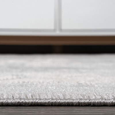 Ivory and Gray Medallion Synthetic 8' x 10' Area Rug