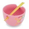 Silver Buffalo Sanrio Hello Kitty "Kawaii Tokyo" 20-Ounce Ramen Bowl and Chopstick Set - 2 of 4