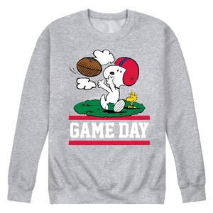 Men's - Peanuts - Charlie and Peppermint Patty Giving Thanks Graphic Fleece Sweatshirt - 1 of 4