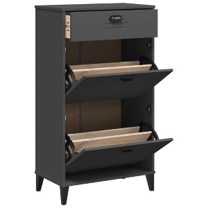 vidaXL Shoe Cabinet Storage Rack Organizer Hallway Furniture Solid Wood Pine - 1 of 4
