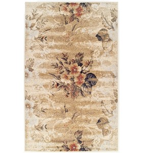 Distressed Washed Formal Classic Comfy Floral Farmhouse High-Traffic Indoor Ultra-Soft Rustic Nature Traditional Area Rug by Blue Nile Mills - 1 of 3