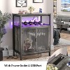 Aheaplus Freestanding Wine Bar Cabinet with Power Outlet and LED Light, Wine Rack Table with Glass Holder - 4 of 4