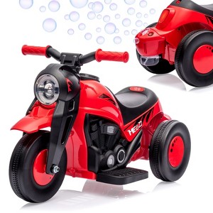 Acekool 6V Kids Bubble Motorcycle Ride-On Toy with Music, LED Light & Pedal Control - 1 of 4