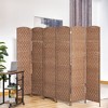 NicBex Room Divider Folding Wicker Privacy Screen with Wood Legs Partition for Home & Office - 2 of 4