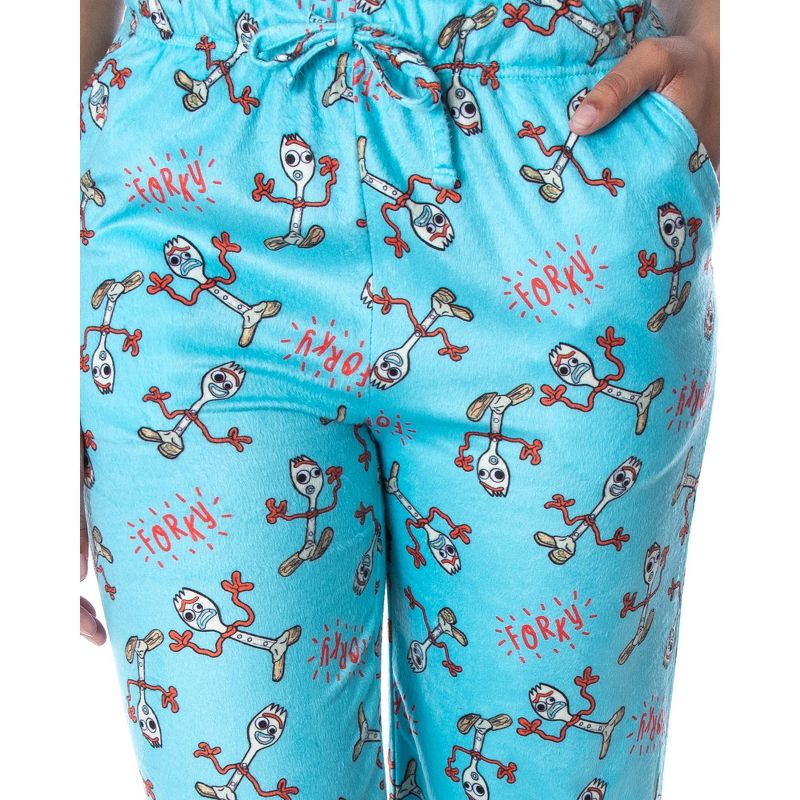 Disney Toy Story Women's Forky Allover Print Smooth Fleece Pajama Pants, 3 of 4
