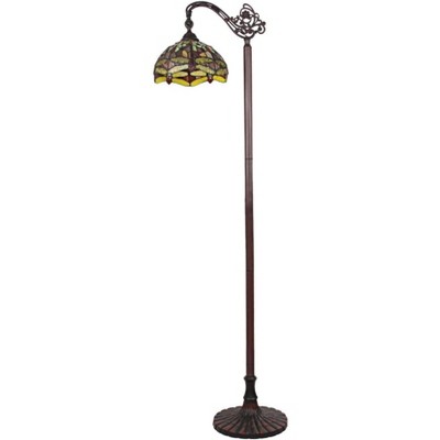 Chloe Lighting Empress Dragonfly Tiffany-Style Dark Bronze 1 Light Reading Floor Lamp 11" Wide