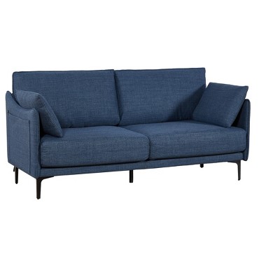 GDFStudio Brayer Modern 2 Seater Fabric and Iron Loveseat