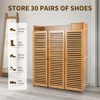 YIYIBYUS Bamboo Shoe Cabinet with Doors Freestanding Shoe Storage - 4 of 4