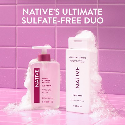 Native Body Wash - Vanilla & Cashmere - 18 fl oz: Liquid, Whole Body, Normal Skin, Paraben-Free