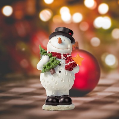 Transpac Resin White Christmas Mini Plaid Snowman Ornaments Set Of 4 :  Target