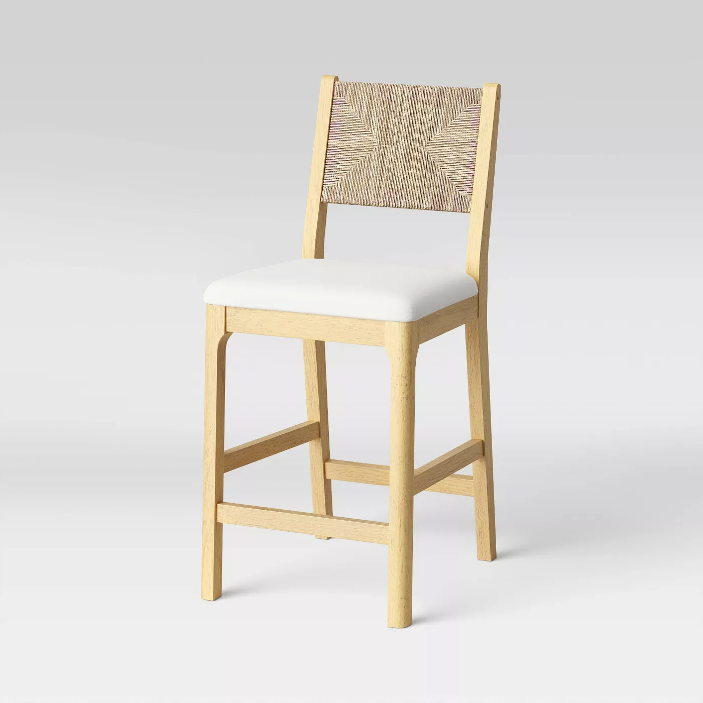 Bowman Counter Height Barstool Woven and Wood - Threshold™ - image 1 of 7