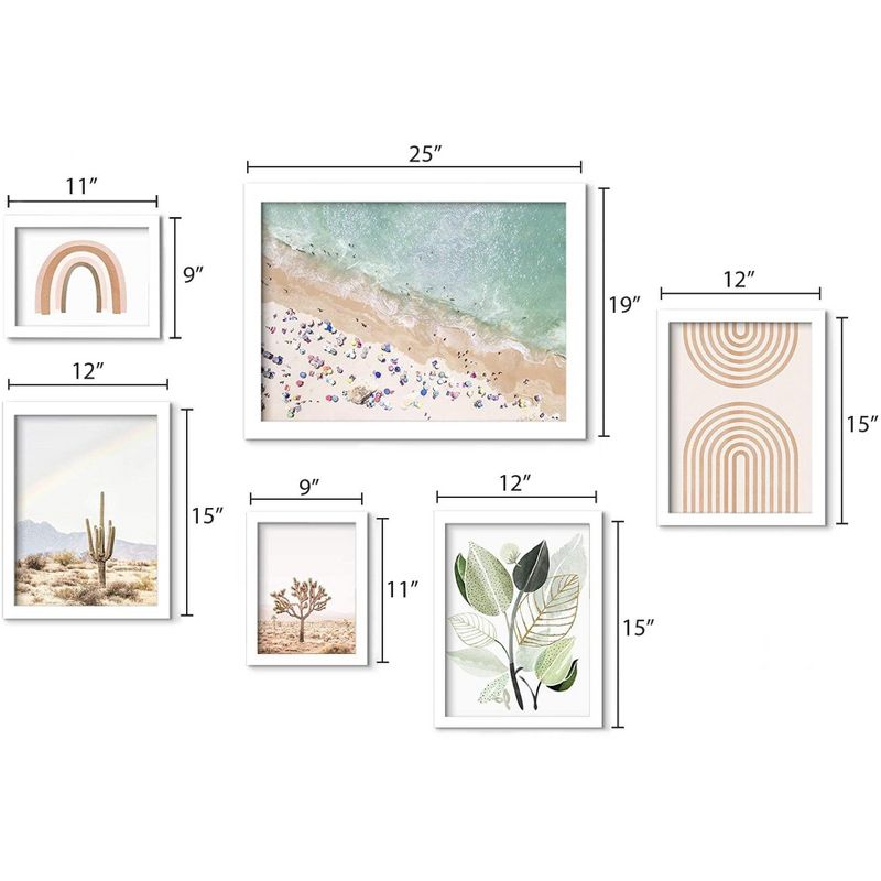 Americanflat Coastal Botanical (Set Of 6) Framed Prints Gallery Wall Art Set Pastel Beach By Sisi And Seb, 3 of 5