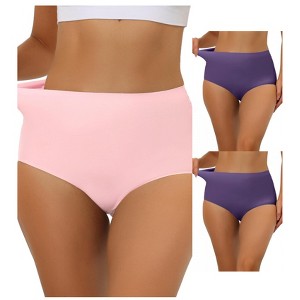 Allegra K Women's Elastic High-Waisted Unlined Breathable No-Show Hipster Underwear Multicolored - 1 of 4