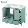 FURNIinspire Bathroom Storage Cabinets 36 Inch Modern Bathroom Vanity, Small Bathroom Vanity Cabinet With Single Sink, Green, 18"*36"*34" - 3 of 4