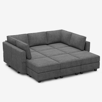 Belffin Modular Terry Sleeper Sofa with Storage Seat (9 Seats + 7 Sides)