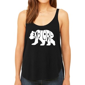 LA Pop Art Explore - Women's Premium Word Art Flowy Tank Top - 1 of 4