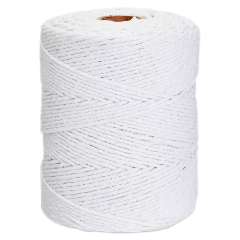 Bright Creations 200 Yards of 2mm Macrame Cord for Crafts, White Cotton String for Gift Wrapping, Bakers Twin for Wall Hanging, Plant Hangers, 1 of 9
