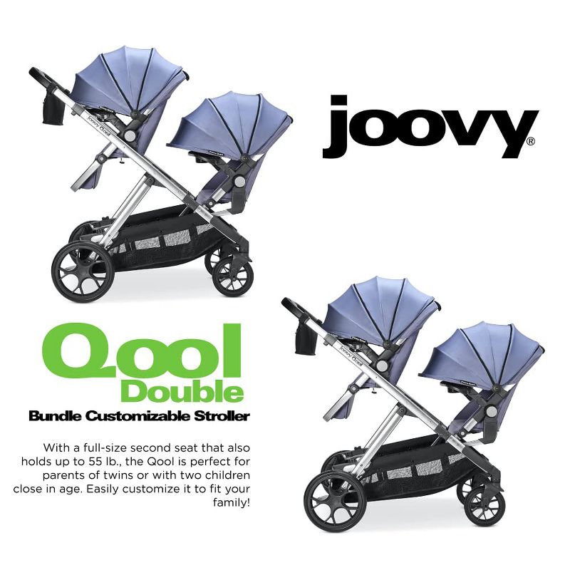 Joovy 2022 Qool Double Stroller Bundle,, 3 of 5