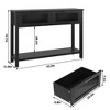 Farmhouse Console Table with 2 Glass Drawers & Shelf - 3 of 4